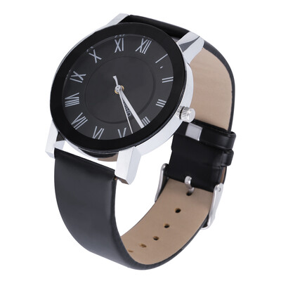 

BARIHO Men Women Roman Numeral Dial PU Leather Band Quartz Wrist Watch