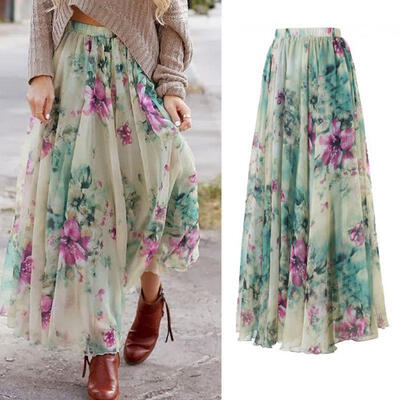 

UK Seller Womens Floral Dress Long Maxi Skirt Summer Beach Sun Dresses Beachwear