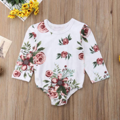 

Newborn Baby Girl Clothes Jumpsuit Long Sleeve Romper Floral Bodysuit Outfits