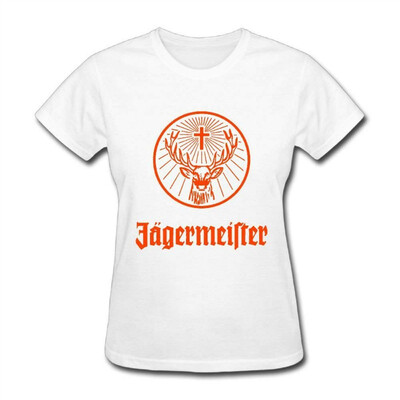 

Erin Forman Womens Popular Celebrity Short-Sleeve T-Shirt Jagermeister Logo White