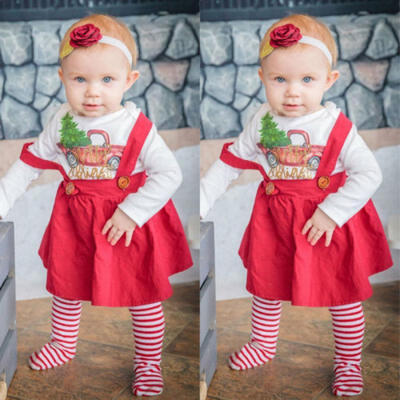 

My 1st Christmas Baby Girls Tops T-shirtTutu Skirts Dress Outfit Clothes Set UK