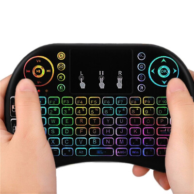 

i8 Mini Backlight Wireless Keyboard Touchpad Mouse - BLACK Ultra-Sensitive Mouse Touch-pad With 360-Degree Flip Design