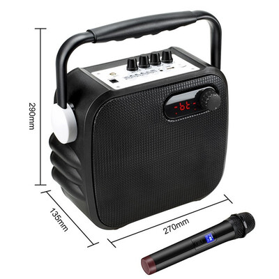 

OutdoorKaraoke OK Music Box Subwoofer Stereo Bluetooth Speaker with Wireless Microphone AUX TF Card U Disk MP3 Pplayer Recording