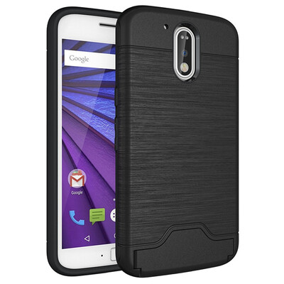 

Fivice Moto G4G4 Plus Case TPU all-inclusive anti-drop brushed card with bracket mobile phone case