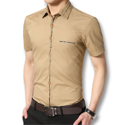 

Men Fashion Designers Shirts Casual Men Short Sleeve Shirts Cotton Slim Fits Plus Size 5XL Spring Summer Men Shirts Hot Sale