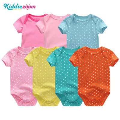 

7PCSLot Print Cartoon Baby Girls Clothes Bodysuits Clothing Sets Baby Boy Clothes Cotton Newborn Rompers Short Sleeve Babywear