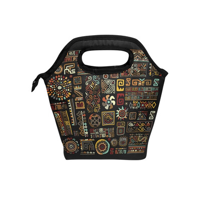

Insulated Lunch Tote Bag Tool Pattern Travel Picnic Lunch Handbags Portable Zipper Lunch Bag Box