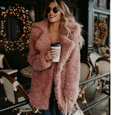 

UK Womens Teddy Bear Oversized Coat Ladies Borg Zip Faux Fur Jacket Size 8 - 18