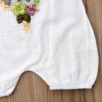 

Newborn Toddler Baby Girls Flowers Strap Romper Jumpsuit Playsuit Clothes Outfit