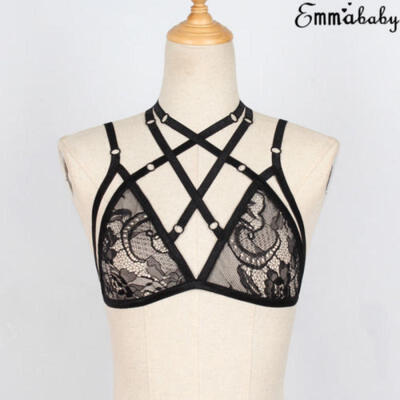 

Women Crop Top Backless Halter Bralet Glitter Sequin Choker Vest LaceUp Clubwear