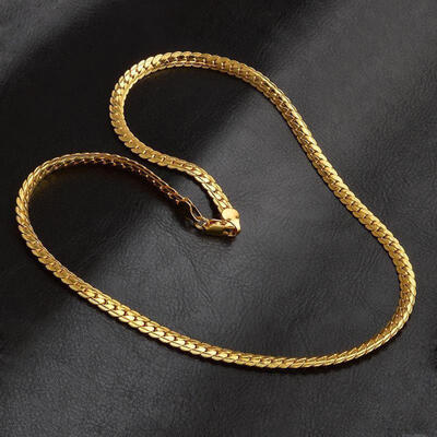 

Womens Mens Stainless Steel Cross Necklace Chain 18K Gold Filled Pendant 5mm 20"