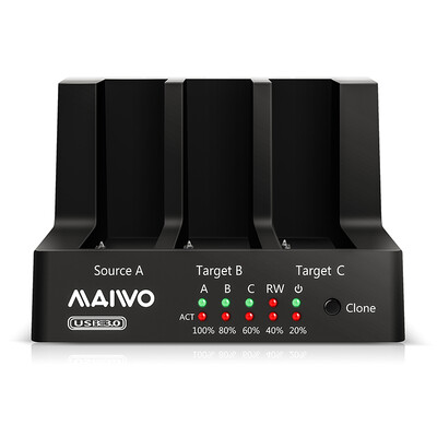

Mai Wo MAIWO K3093 ​​три диска SATA последовательный USB3.0 жесткий диск держатель коробка перетащить два жестких диска копировальная машина черный