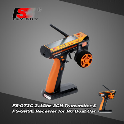 

Flysky FS-GT3C 24Ghz 3CH Remote Controller LCD Transmitter w FS-GR3E Receiver for RC Car Boat