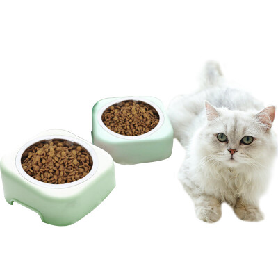 

Huayuan pets hoopet Bomei Jinmao small&medium dog rice bowl pet dog food bowl stainless steel slope bowl green