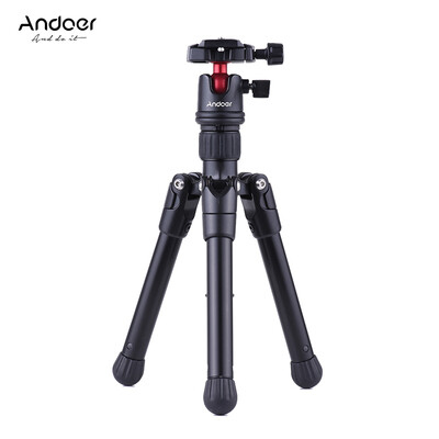 

Andoer Mini Tabletop Travel Tripod Stand with Ball Head Quick Release Plate Portable Lightweight for Canon Nikon Sony DSLR Camera