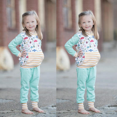 

Cute Newborn Baby Boys Girls Hooded Tops Pants Harem Outfits Set Clothes
