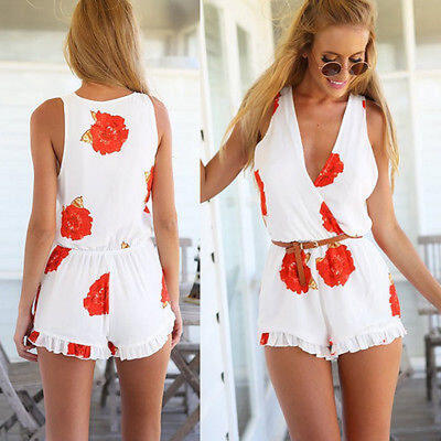 

Women Clubwear Flora Playsuit Bodycon Party Jumpsuit&Romper Trousers 8 10 12 14
