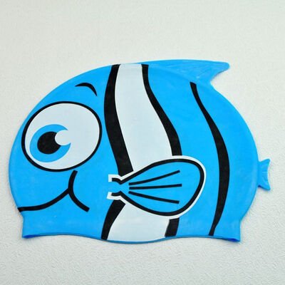 

MyMei Summer Kids Children Cartoon Waterproof Silicone Swimming Caps Fish Shark Hat