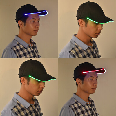 

Новый светодиодный Освещенные Glow партии клуба Baseball Hip-Hop Регулируемая ткань Hat Cap