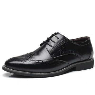 

JUQI Business Men Oxford Genuine Leather Shoes