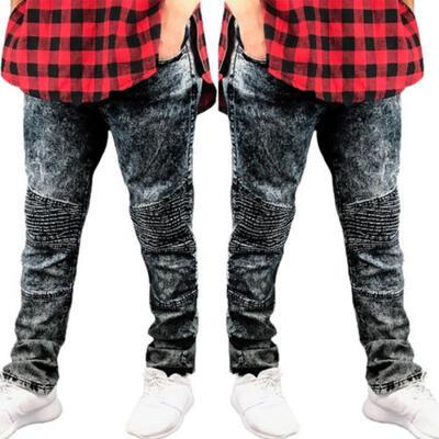 

Men Skinny Slim Fit Jeans Denim Style Straight Fit Trousers Casual Snow Pants