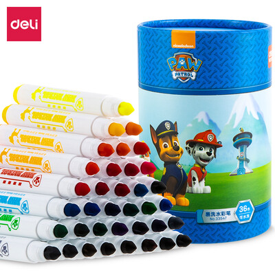 

Deli deli Wang Wang team outstanding work series 36 color easy to wash watercolor pen student childrens painting pen 33547