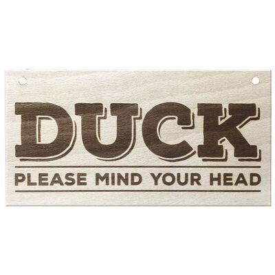 

UpperX Duck Please Mind Your Head Novelty Door Sign Wooden Hanging Plaque Sign Gift