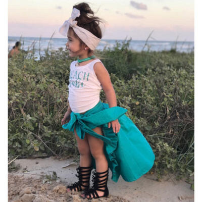 

3PCS Fashion Princess Toddler Girl Set Vest Tops Shorts Hemlines Dress Outfit US