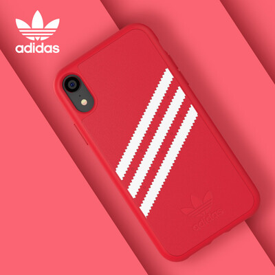 

Adidas mobile phone case Gazelle series iPhone XR 61 inch TPU three bars - deep red