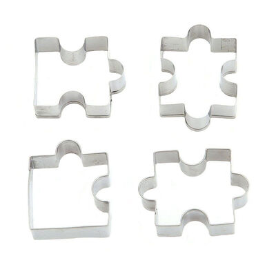 

UpperX Stainless Steel Fondant Biscuit Cookie Cutter Cake Pastry Cookie Cutter Puzzle Mold 4 pcs