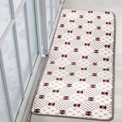 

Li home printing floor mats soft and comfortable living room bedroom kitchen dining room entrance study mats non-slip flower series diamond 45 * 120cm