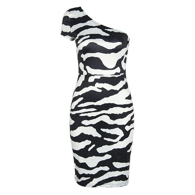 

Buenos Ninos Sexy Zebra Pattern Large Size OL Dress