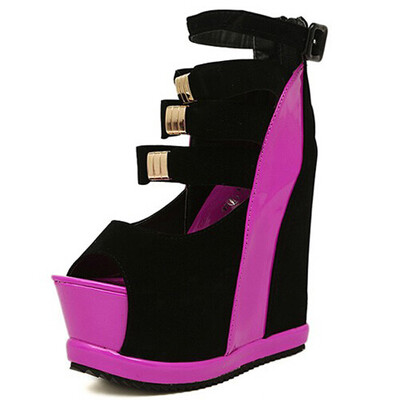 

2017 New women Fish Mouth Shape Casual Sandals High-heeled Shoes Two colour