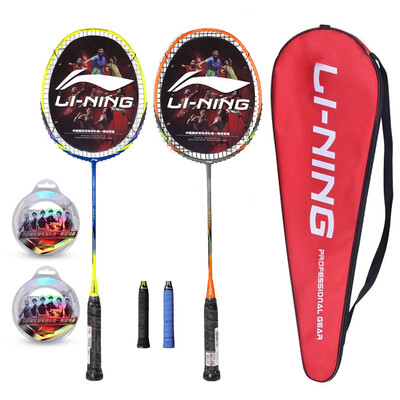 

Li NingLining Men&Women Single Carbon Badminton Racket Single Threaded Blue Yellow