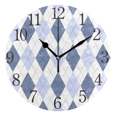 

Wall Clock Arabic Numerals Design Pale Cornflower And White With Cobalt Blue Stitch Round