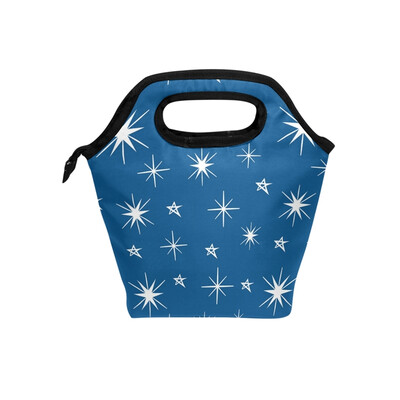 

Lunch Bag Tote Bag White Star Travel Picnic Organizer Lunch Holder Handbags Lunch Bag Box for Office