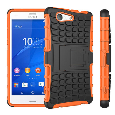 

Fivice Sony Z3 MiniCompact Case TPU anti-fall tire pattern back clip bracket phone case