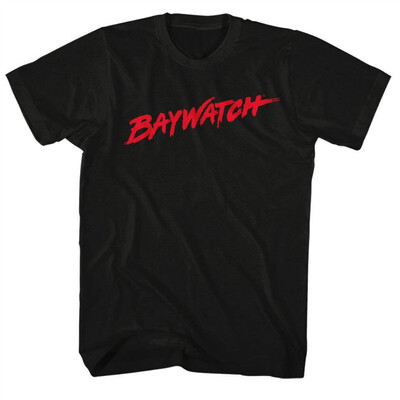 

Baywatch 90s Beach Drama Series Red Logo Black Adult T-Shirt Tee
