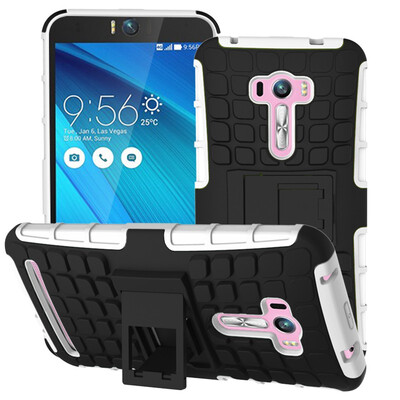 

Fivice Asus Zenfone Selfie ZD551KL Case TPU anti-fall tire pattern back clip bracket phone case