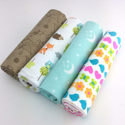 

4pcslot Newborn Baby Bed Sheet Bedding Set 76x76cm For Newborn Crib Sheets Cot Linen 100 Cotton Flannel Printing Baby Blanket
