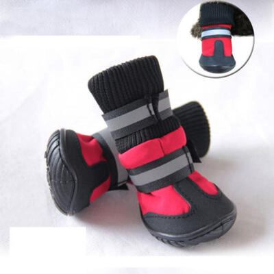 

US Pets Dog Winter Warm Snow Booties Waterproof Anti-Slip Protective Shoes Boots
