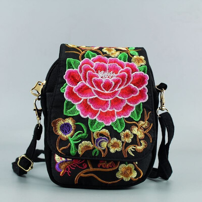 

Florals Embroidered Women Shoulder Bag Messenger Crossbody Bag Ladys Purse Bag