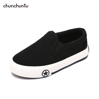 

chunchuntu 2018 Autumn Toddler Fashion Sport Shoe Children Black Slip On Sneaker Baby Boy Sport Casual Trainer Girl 3086