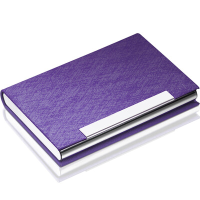 

Excellent UHOO 6606 business card holder bright purple silk pattern 1 box large capacity card case