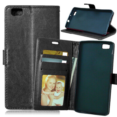 

MOONCASE Case for Huawei Ascend P8 Lite Folio Flip Leather Wallet Card Slot and Foldable Stand Feature Pouch Cover
