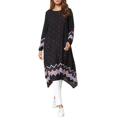 

Zigzag Asymmetrical Long Sleeve Dress