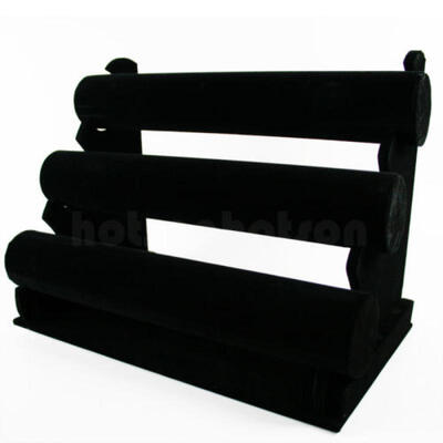 

13 T-Bar Velvet Jewelry Rack Bracelet Necklace Stand Organizer Holder Display