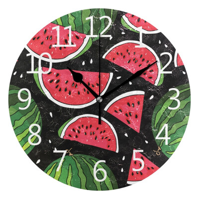 

Wall Clock Arabic Numerals Design Pattern Of Watermelon Round