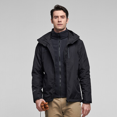 

Pelliot&pelliot outdoor jackets men&women three-in-one fleece two-piece mountaineering suit windproof waterproof breathable detachable warm jacket 11740125 male ochre black XXL