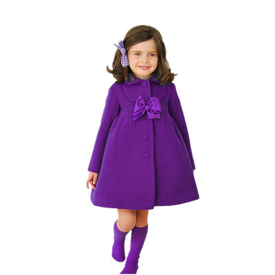 

Girls Winter Warm Coats&Jacket Children Winter High quality Solid Long sleeve Wool coat Baby Girls Outwear For 3-8Yrs